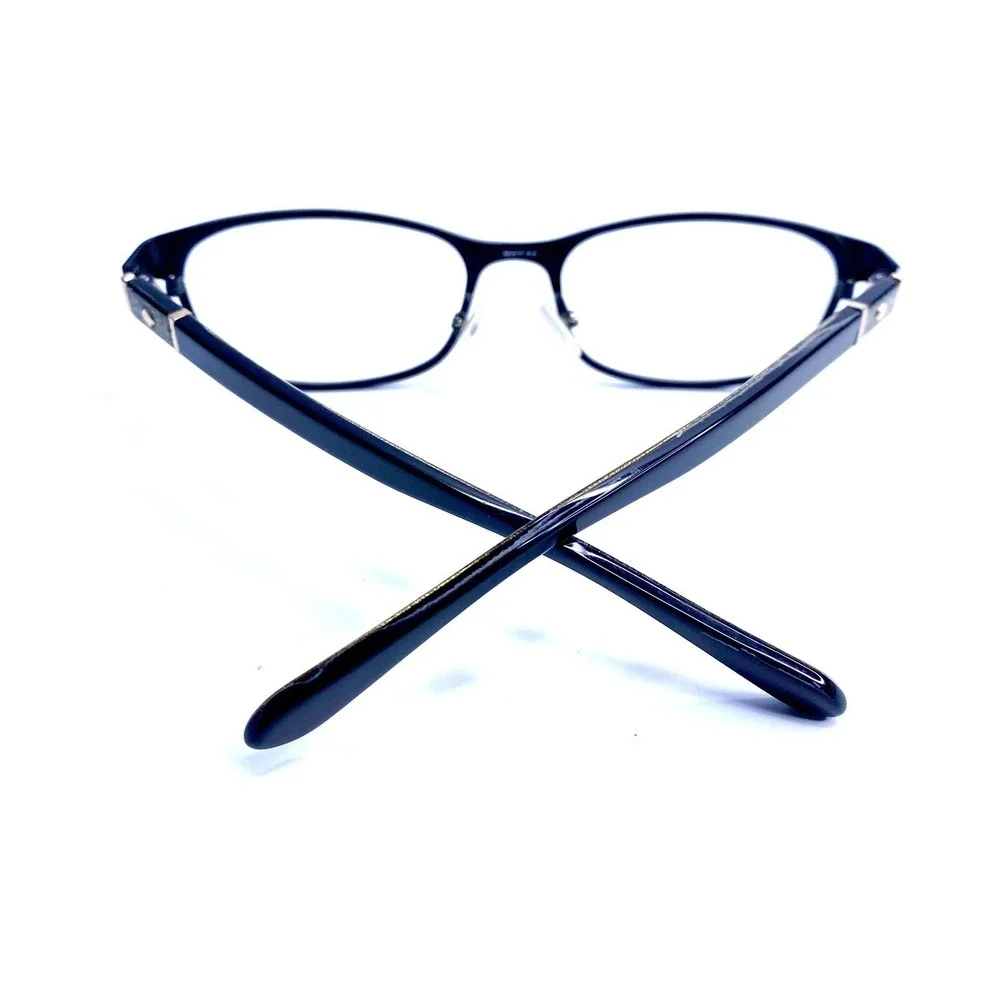 Kate Spade NY Black Oval Metal W Glitter Temples Eyeglasses Jayla 0003 52 17 135